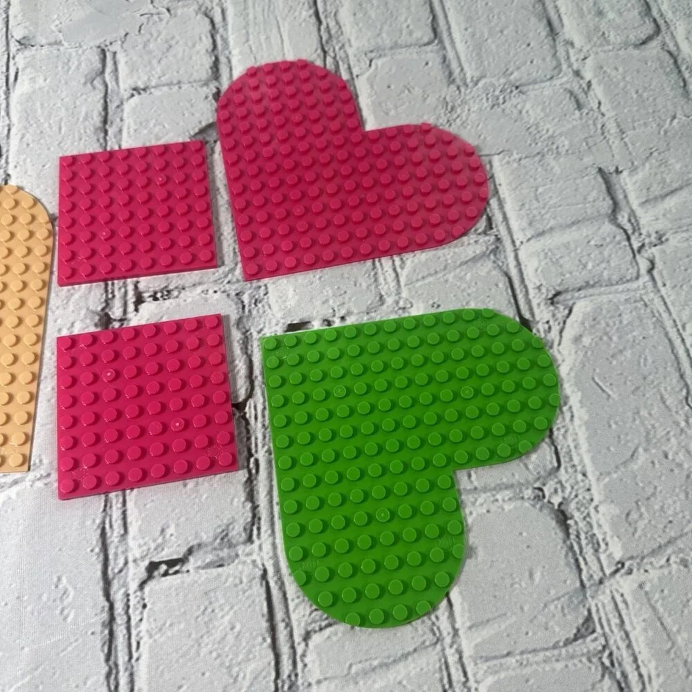 Mega Blok Bloks Heart Girl Baseplates Replacement Add-on Pieces Parts Lot of 8
